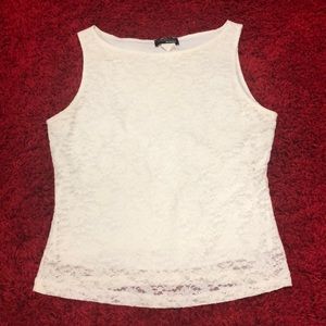 Off white lace tank top